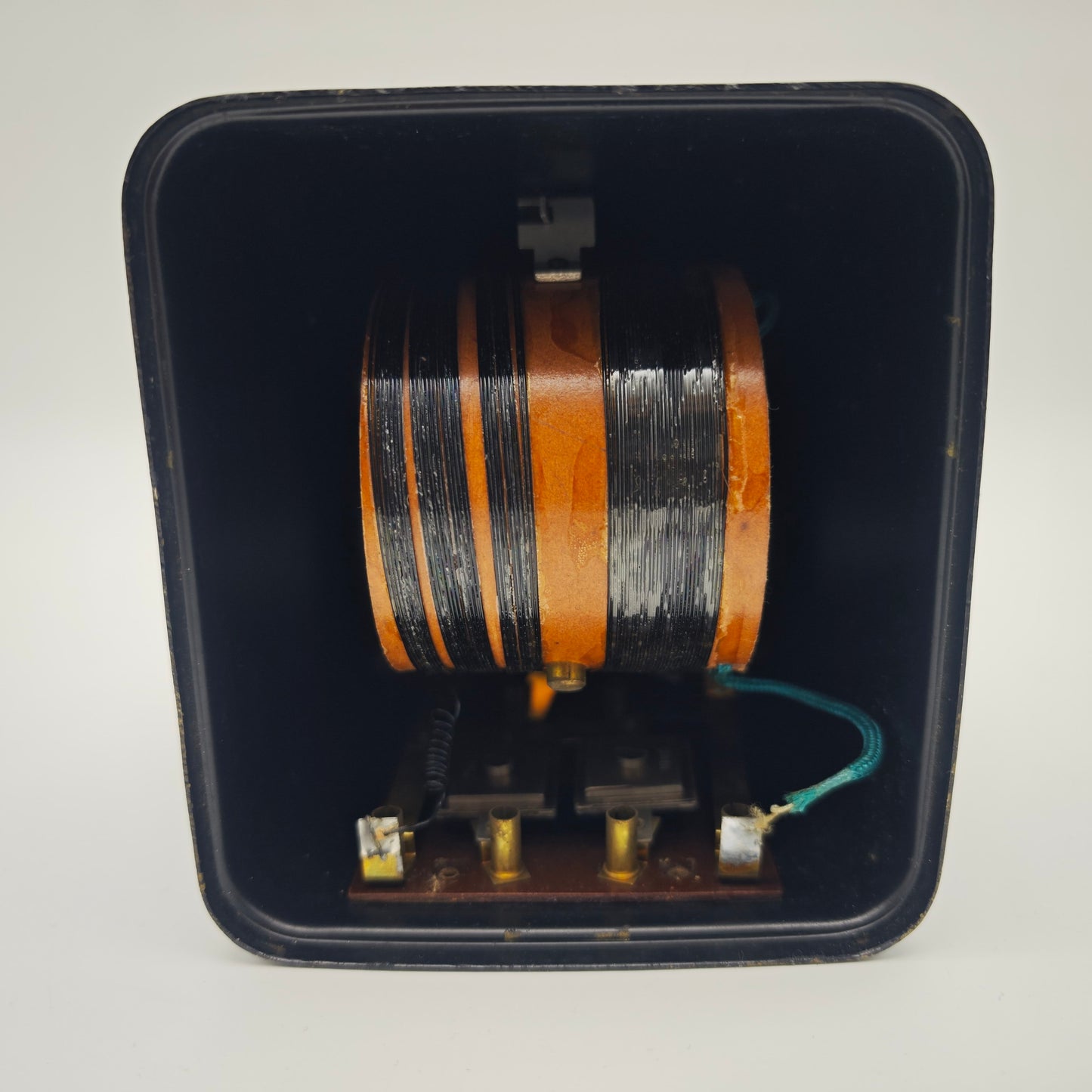 Telefunken 1 Detektor Kristallradio Luxor schwarz Metallgehäuse früher Radioapparat Sammlergerät