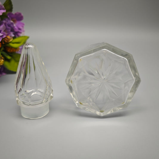 Antikes Viktorianisches Octagonales Kristall Parfümfläschchen Duftflakon Glas 18cm Witchcore Academia