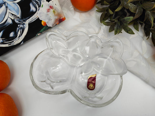 Bol de service en écorce d'orange Walther Glas, bol à fruits satiné, bol à bonbons, corbeille à fruits, assiette à pâtisserie en cristal orange, fruits d'été, Noël