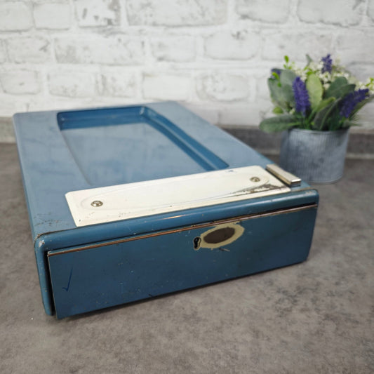 Cash drawer vintage metal mechanical cash drawer cash register blue money storage shop till corner shop cash box cash register