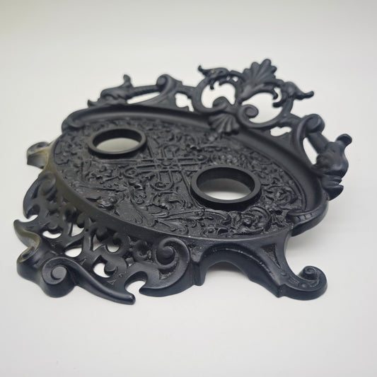 Desk set black iron inkwell ornaments lily letter holder filing office organizer