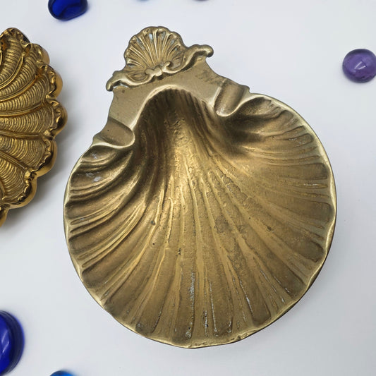 Cendrier en forme de coquillage en laiton, choix entre mat brillant Hollywood Regency Mid Century Art Déco Maritime bol couleur or bibelot