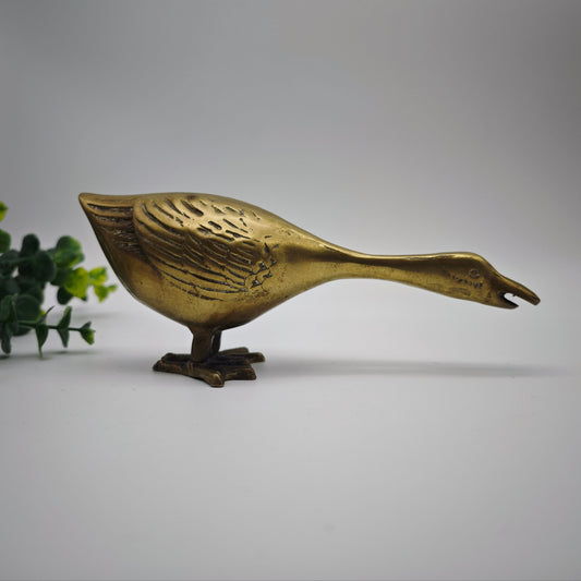 Goose figure brass sculpture animal figure vintage wild goose antique brass figure bird country house decoration