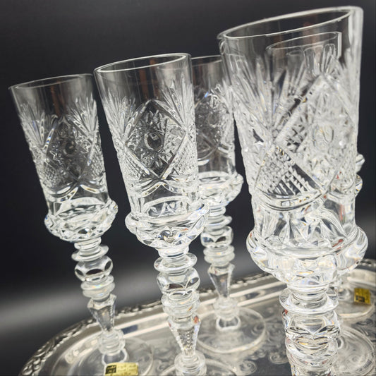 6x flûtes à champagne Cristal de Paris MF verre à champagne étoile verre en cristal taillé à la main cristal au plomb dîner de mariage