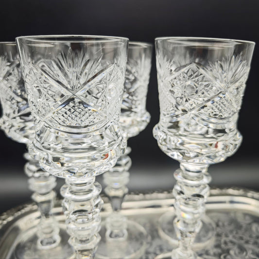 5x wine glass Cristal de Paris MF star drinking glass hand-cut crystal glass lead crystal wedding dinner