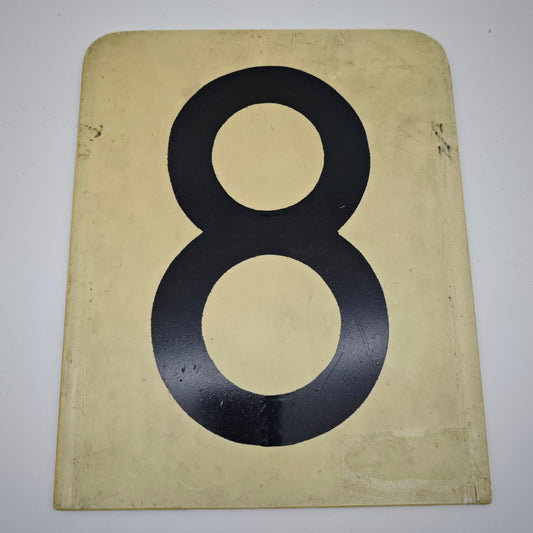 Railway sign 8 DB plastic number signal sign 25.5 cm x 21 cm digit track marking Deutsche Bahn eight railway train