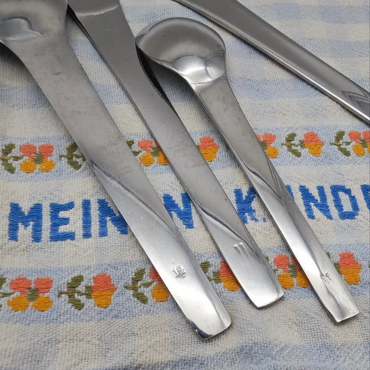 6x Singapore Airlines cutlery stainless steel 2 knives 2 spoons 2 teaspoons in-flight cutlery airplane cutlery