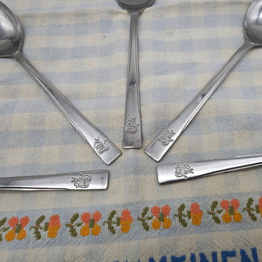 5x Emirates Airline Cutlery Stainless Steel Teaspoon In-flight Cutlery Airplane Cutlery