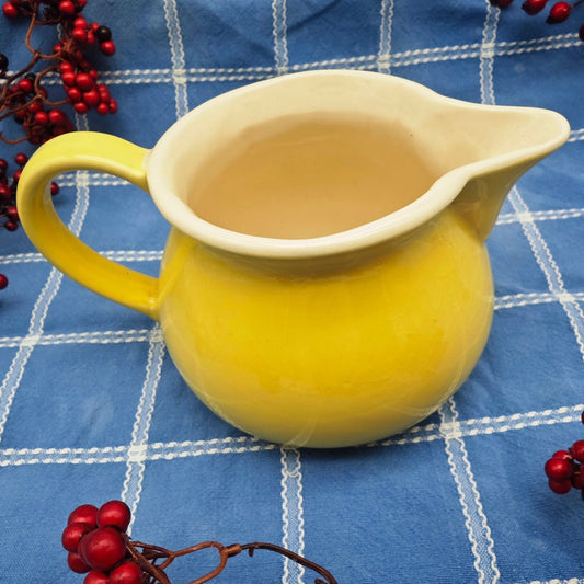 Pichet ignifuge WaKu en céramique jaune vintage, carafe, pot à lait