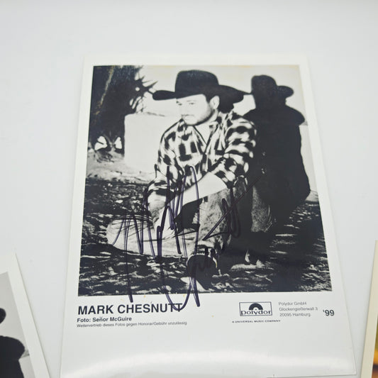 Mark Chesnutt Autogrammkarten Set 1999 Polydor handsigniertes Foto Promo Dia Country Musik