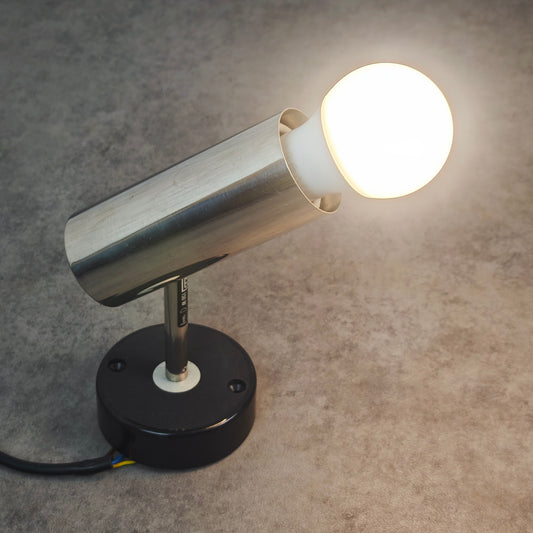 RZB Spotleuchte 80er verstellbar Chrom Vintage Lampe Loft Bauhaus Stil