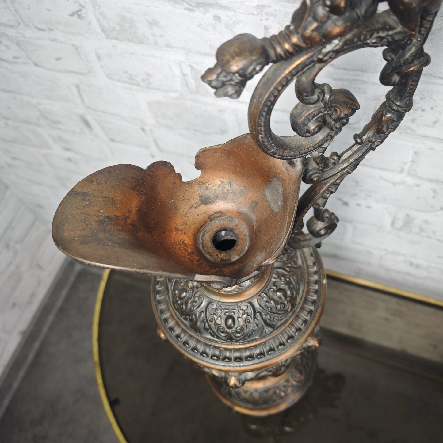 Drachen-Amphore Neorenaissance-Stil 56 cm Gargoyle Metallkanne Bronzeoptik Gothic Steampunk Academia
