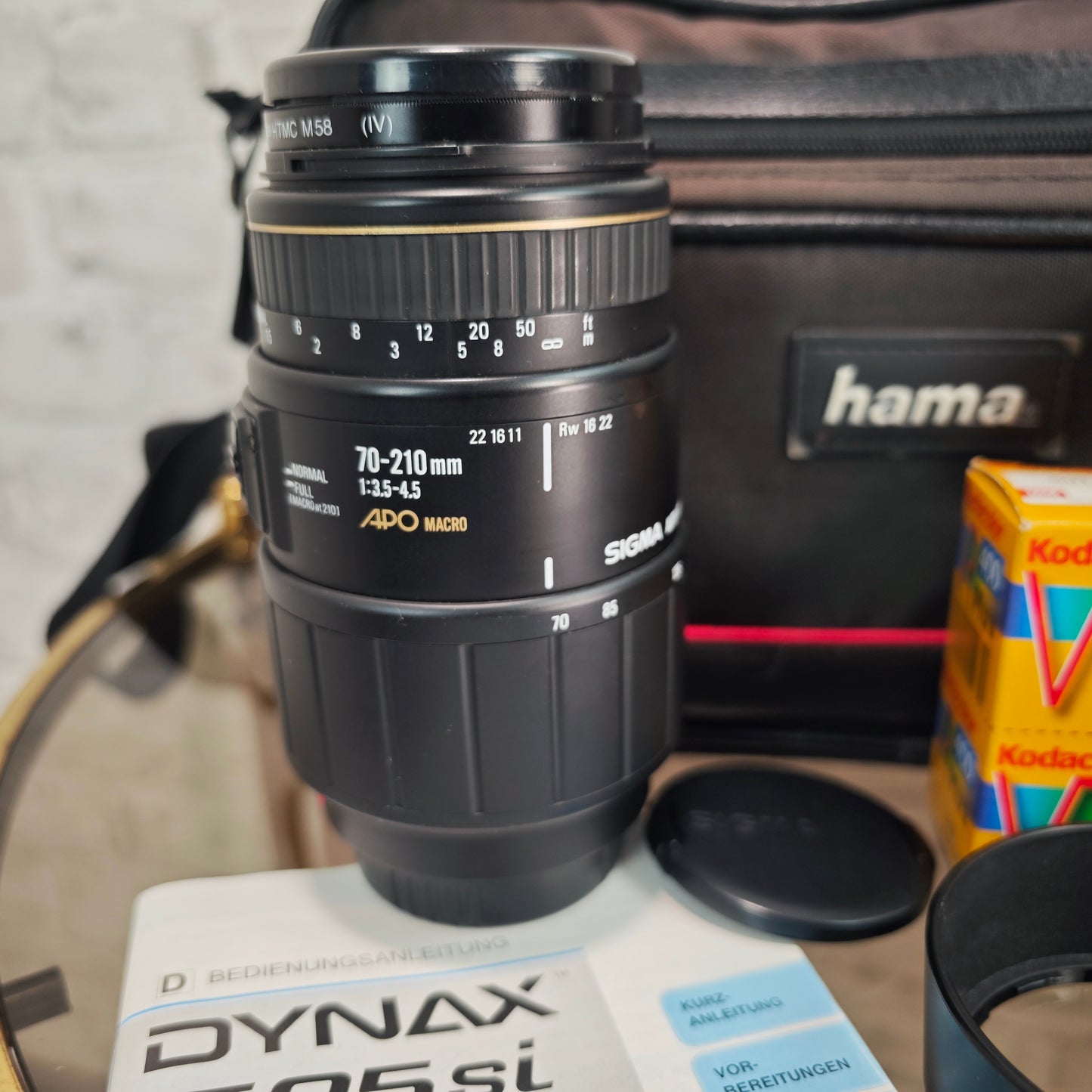 Minolta Dynax 505si Super mit Sigma 28–70mm & 70–210mm APO + 4 Filme Analogkamera Set SLR