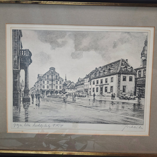 Speyer Radierung Heinz Wehlisch 1978/79 Maximilianstraße limitiert Sparkasse