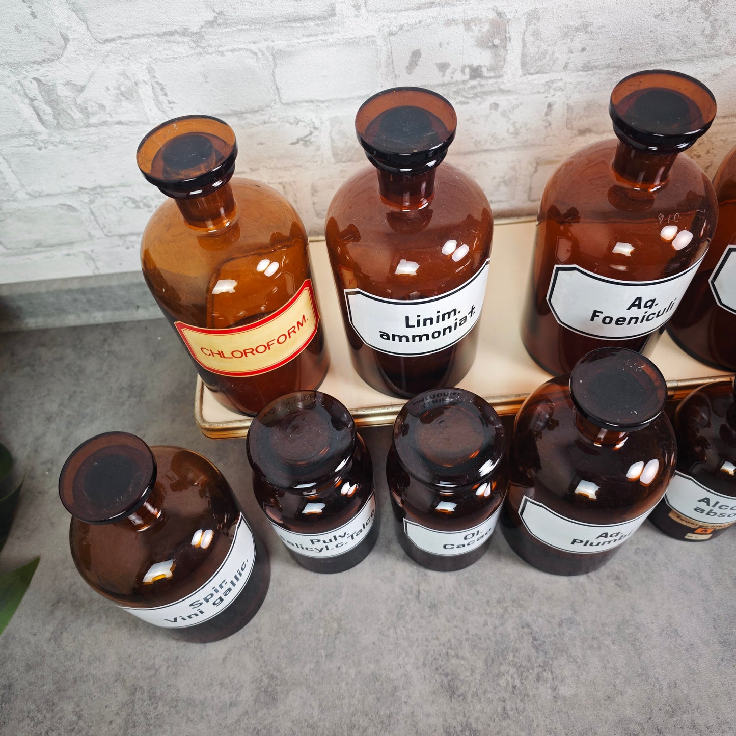 Sélection d'étiquettes émaillées pour flacons d'apothicaire, décoration de laboratoire vintage, flacons de médicaments, récipients de pharmacie, flacons médicinaux, potion, bouteille de sorcière