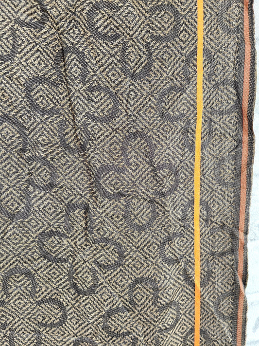 Pashmina Codello gold brown clover leaves scarf foulard shawl scarf wrap scarf shoulder scarf headscarf pashmina pareo wrap scarf stole