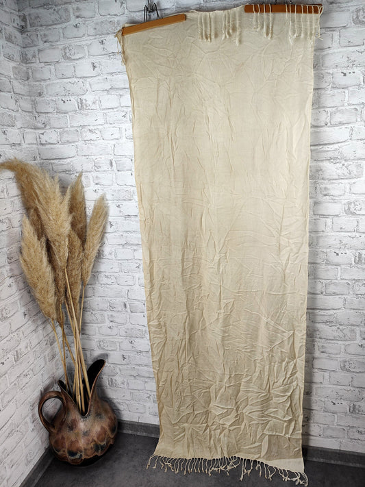 Pashmina ivory natural ecru off-white fringes pastel winter scarf shawl foulard shawl scarf wrap shoulder scarf headscarf plain