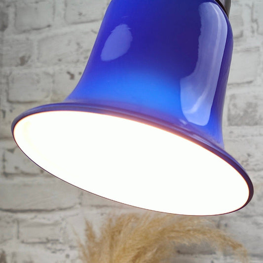 Ceiling lamp Lamptique DL1000 brass glass shade glass lamp leaf blossom blue opal gold classic pendant lamp conical shade art deco Art Nouveau