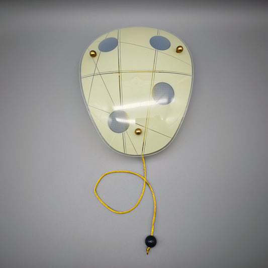 Wandlampe 50er Jahre Glas Messing Nierenform Midcentury Vintage Space Age mit Zugschalter