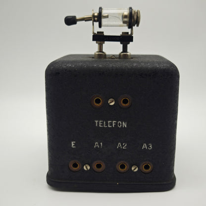 Telefunken 1 Detektor Kristallradio Luxor schwarz Metallgehäuse früher Radioapparat Sammlergerät
