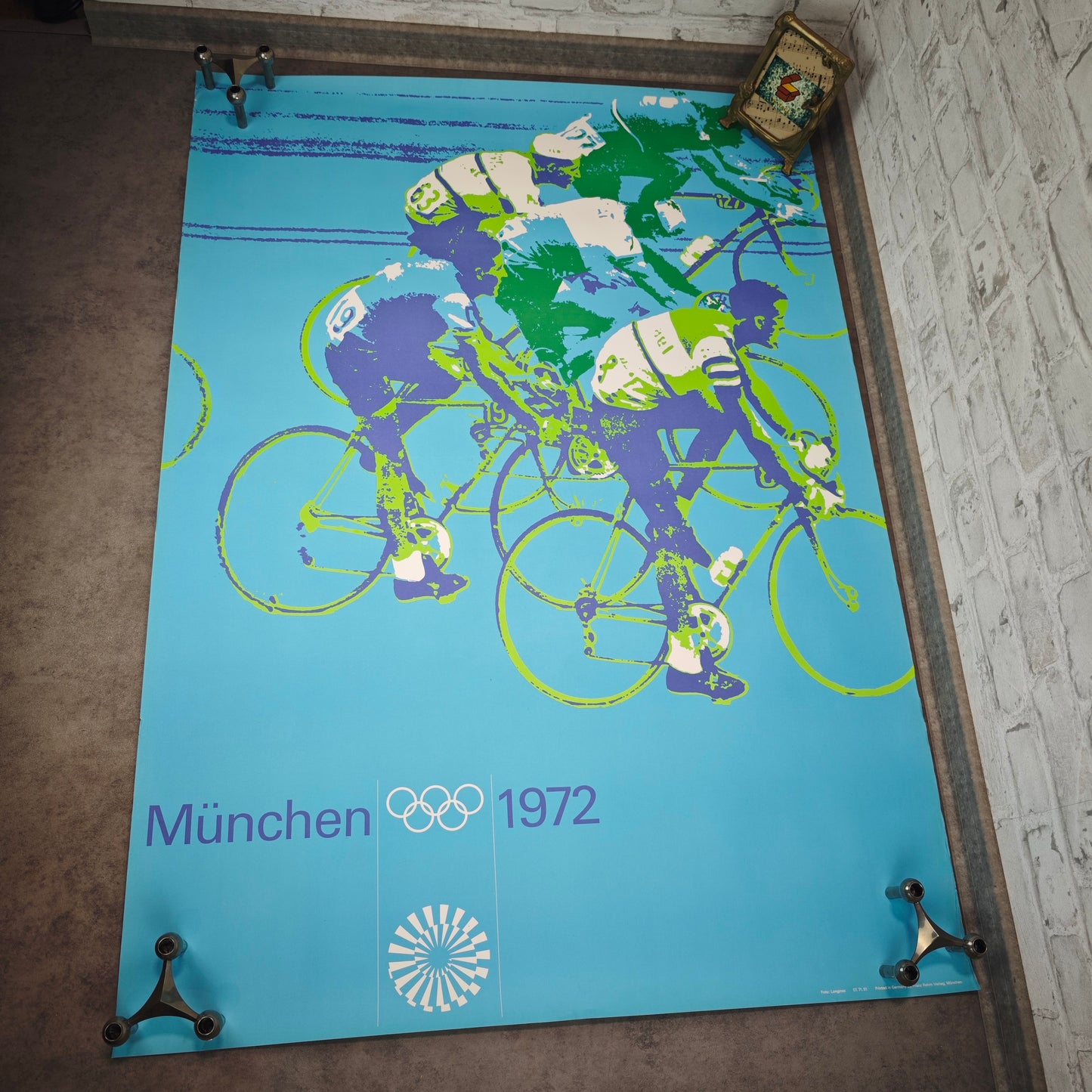 Olympia München 1972 Poster Radrennen Otl Aicher Plakat Original Franz Rehm Verlag 120x84 cm Vintage Sport Grafik