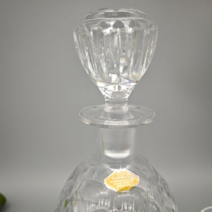 Bleikristall Schnapsset Karaffe 6 Gläser Handarbeit mundgeblasen geschliffen Kristall Barset Vintage