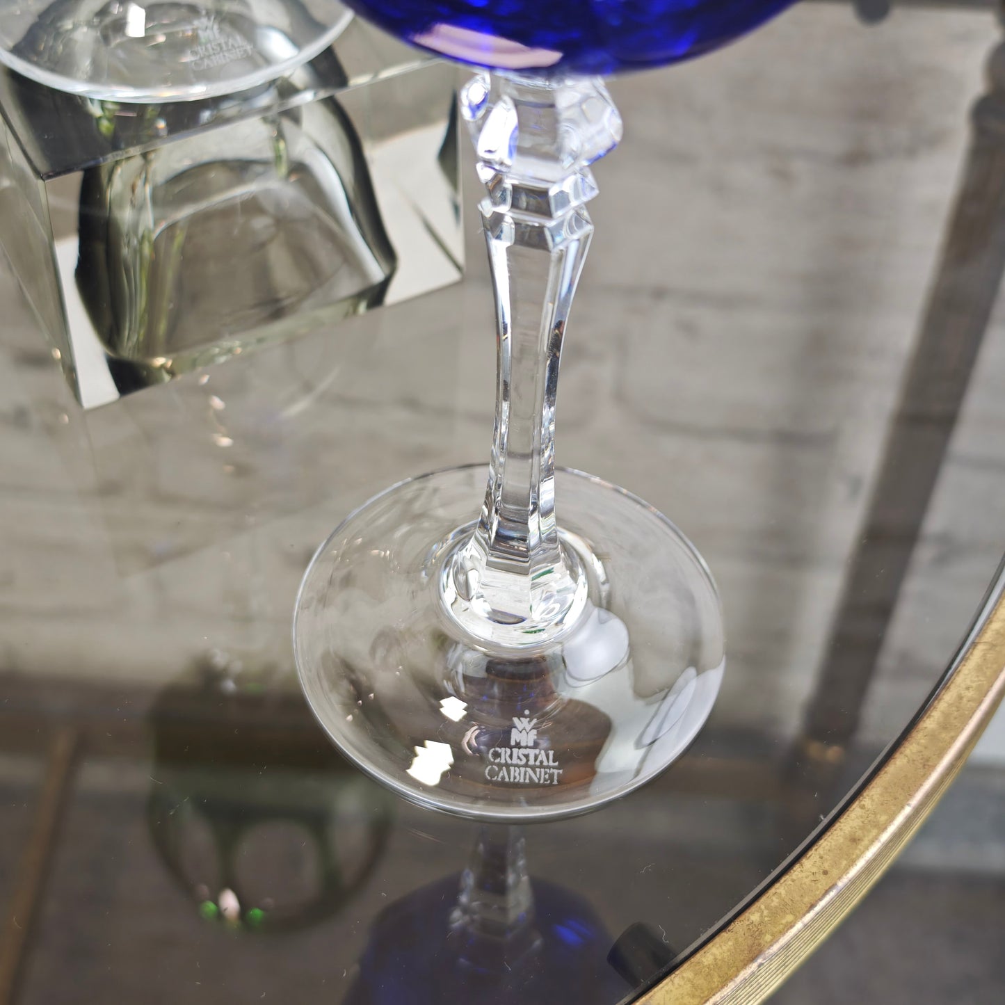 WMF Cristal Cabinet Weingläser 6 Stück bunt Kristallglas Römerglas Set Kobaltblau Rubinrot Violett Grün Gelb Vintage Barglas