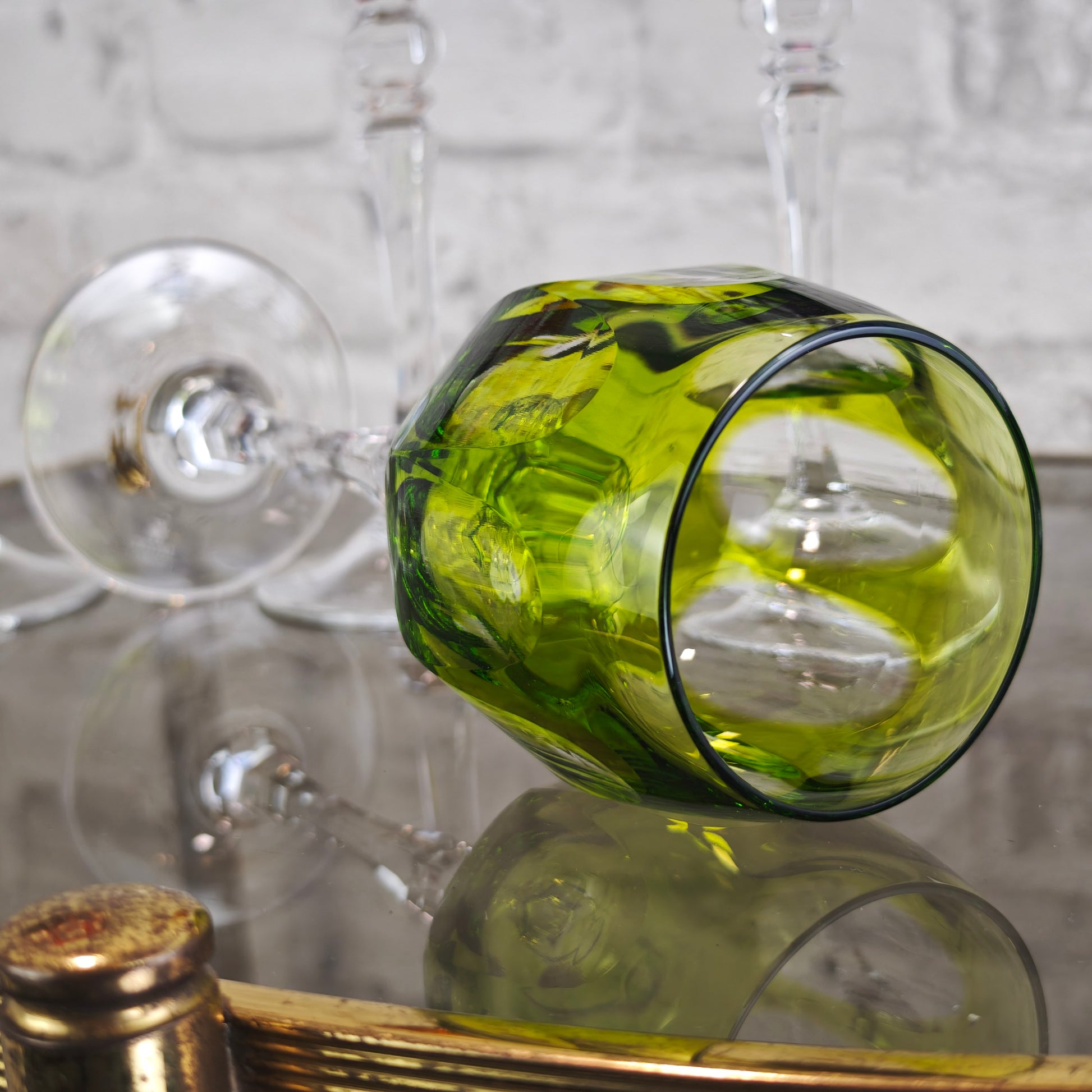 WMF Cristal Cabinet Weingläser 6 Stück bunt Kristallglas Römerglas Set Kobaltblau Rubinrot Violett Grün Gelb Vintage Barglas