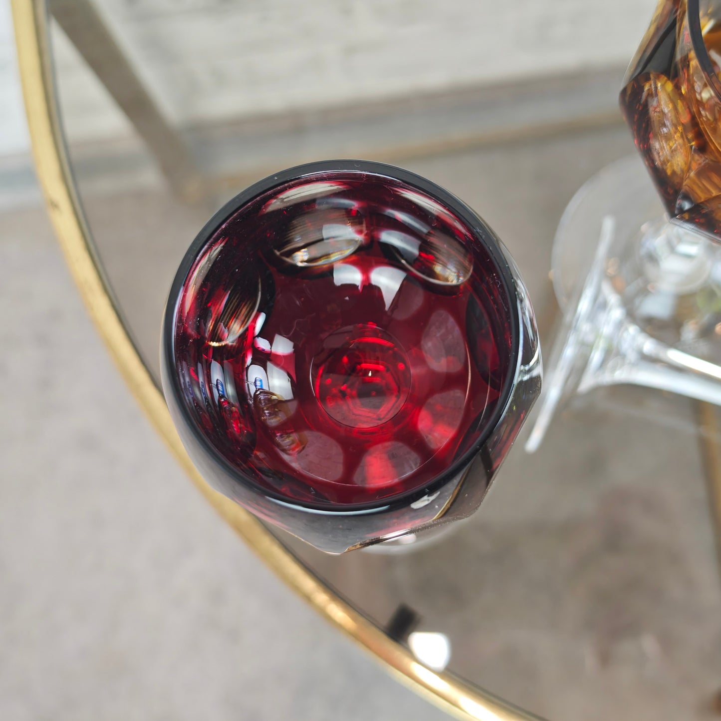 WMF Cristal Cabinet Weingläser 6 Stück bunt Kristallglas Römerglas Set Kobaltblau Rubinrot Violett Grün Gelb Vintage Barglas