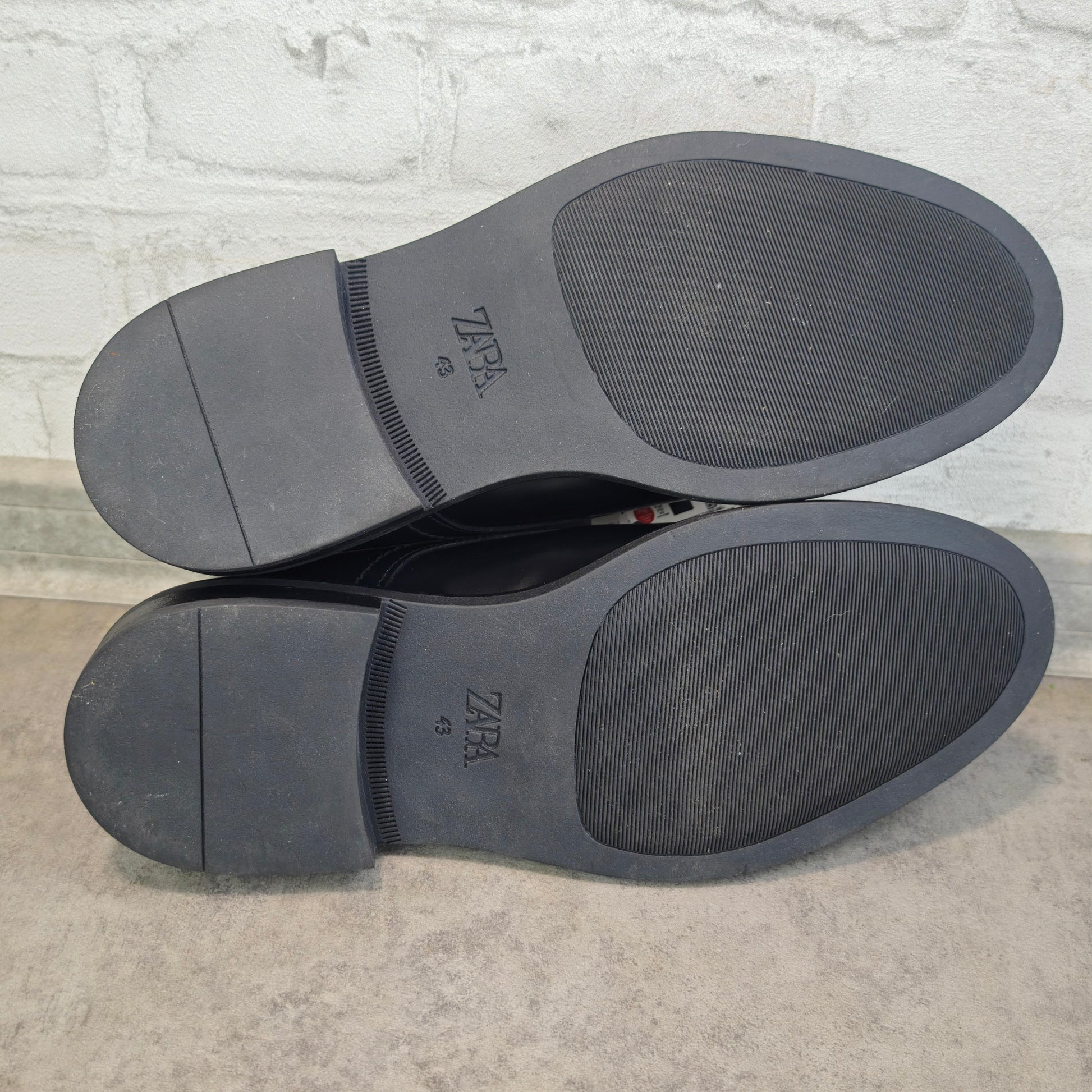 Zara Man Herren Lederschuhe Schwarz Derby Style Gr 43 Airfit Comfort Neu mit Etikett