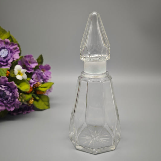 Antikes Viktorianisches Octagonales Kristall Parfümfläschchen Duftflakon Glas 18cm Witchcore Academia