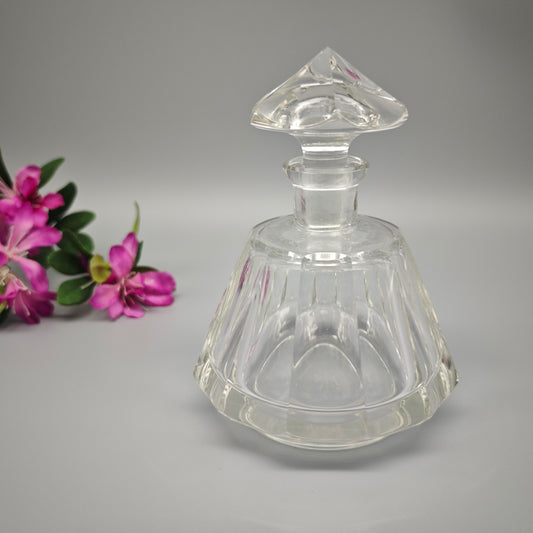 Antikes Viktorianisches Kristall Parfümfläschchen Rund Facettiert Glas Duftflakon Witchcore Academia 15cm