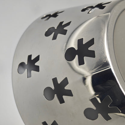 Alessi Girotondo Obstschale King Kong silber perforiert Edelstahl 23cm Vintage Design