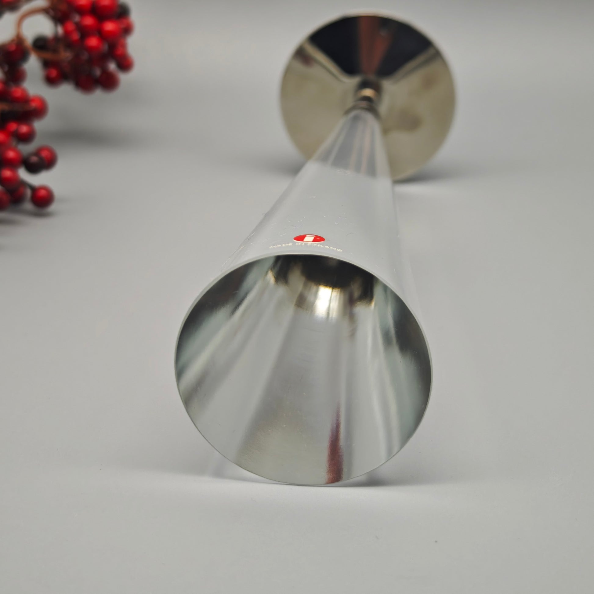 Littala Ascot Kerzenhalter Timo Sarpaneva Glas Metall silber 23,5cm Vintage Finland Design