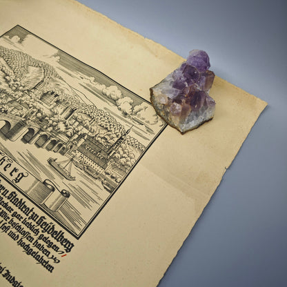 Heidelberg Bürgerrechtsurkunde 1934 August Molitor mit Originalrolle Urkunde Papier Stadturkunde Dokument Zeitgeschichte