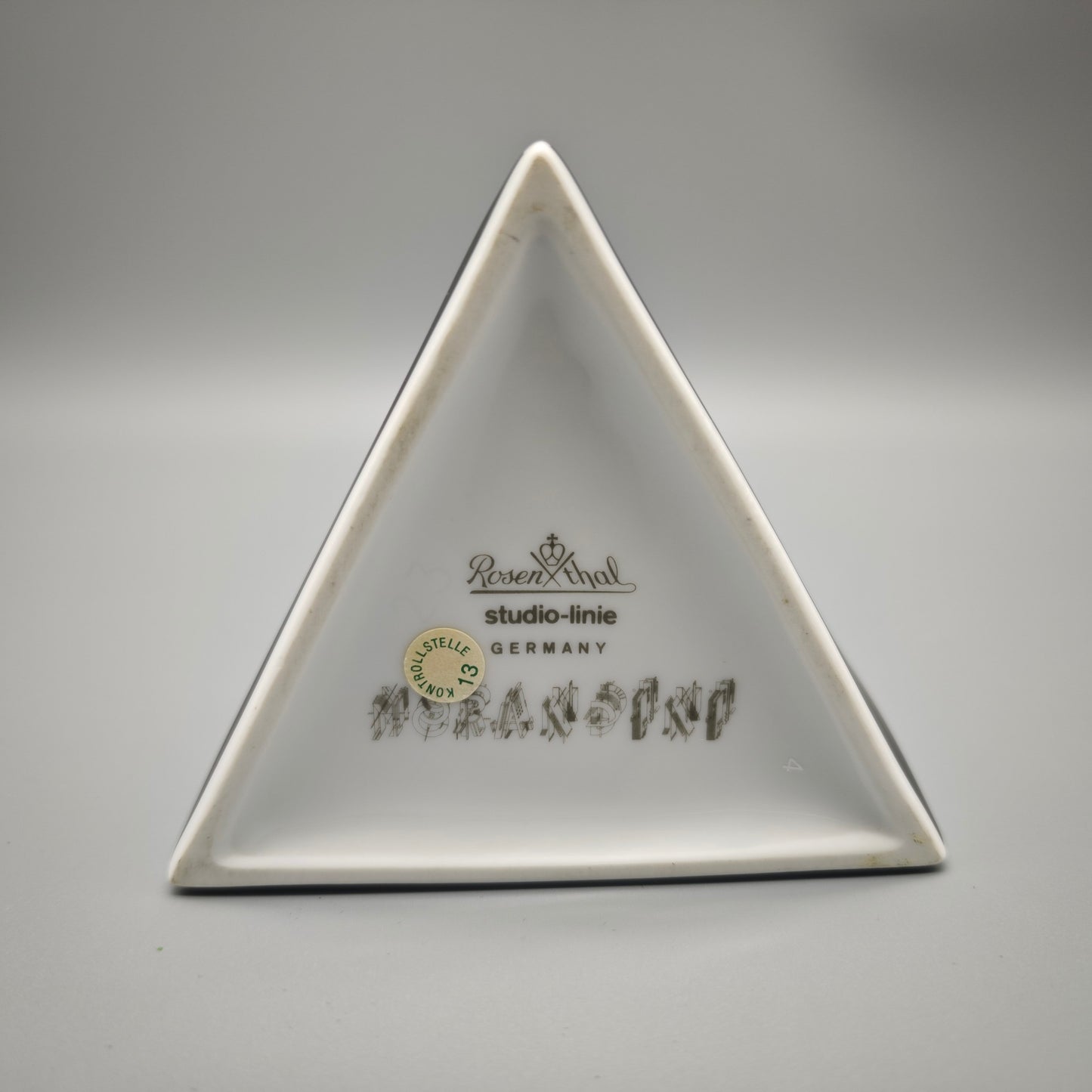 Rosenthal Studio Line Morandini Vase dreieckig schwarz bunt 1980er geometrisch Memphis Design Porzellan