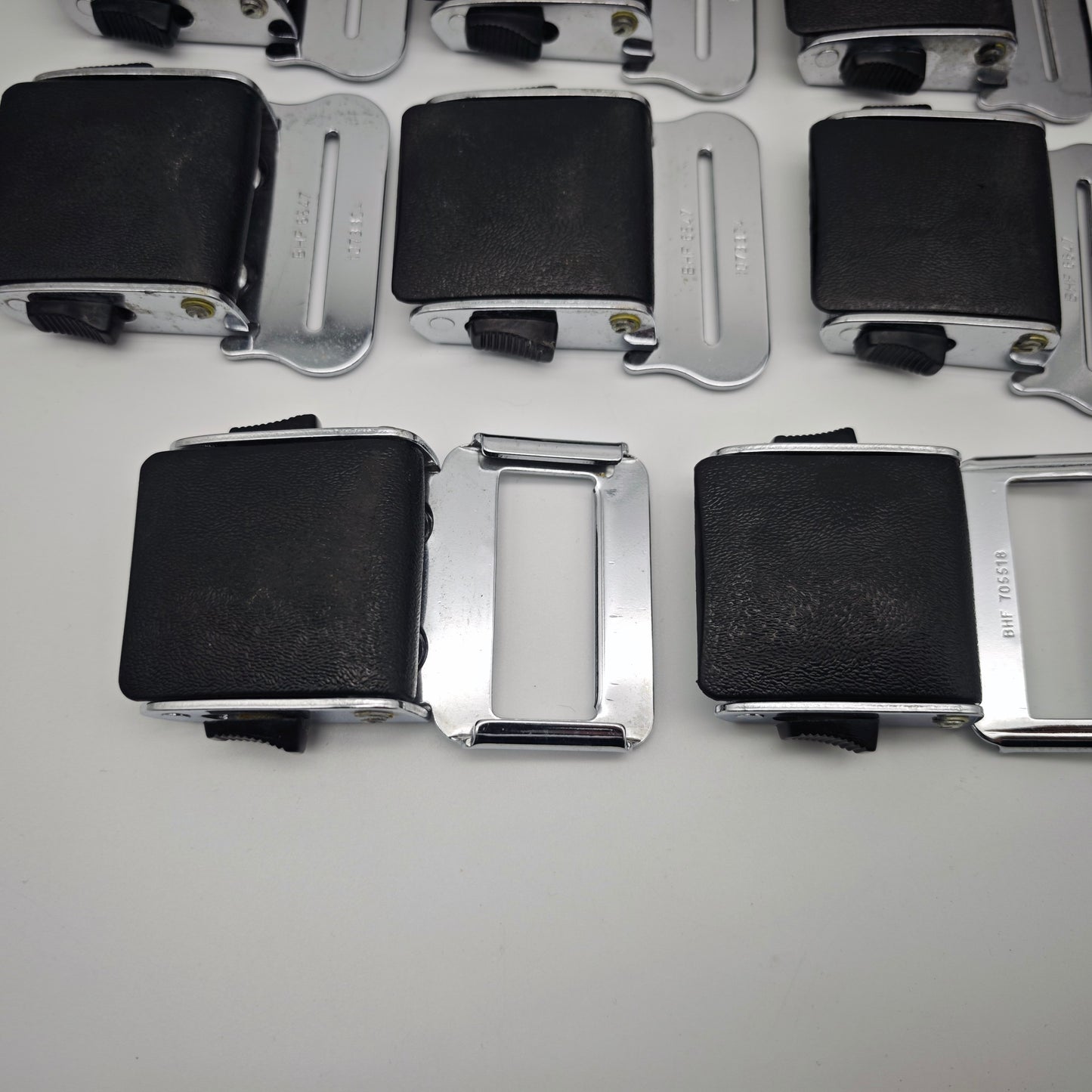 10x Geypa Lyfe Lok II Sicherheitsgurt Verschluss 1960er 1970er Metall Schwarz Oldtimer BHF 705119 Konvolut