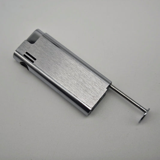 Savinelli Pfeifenfeuerzeug Edelstahl gebürstet mit Stopfer Vintage Gas Feuerzeug