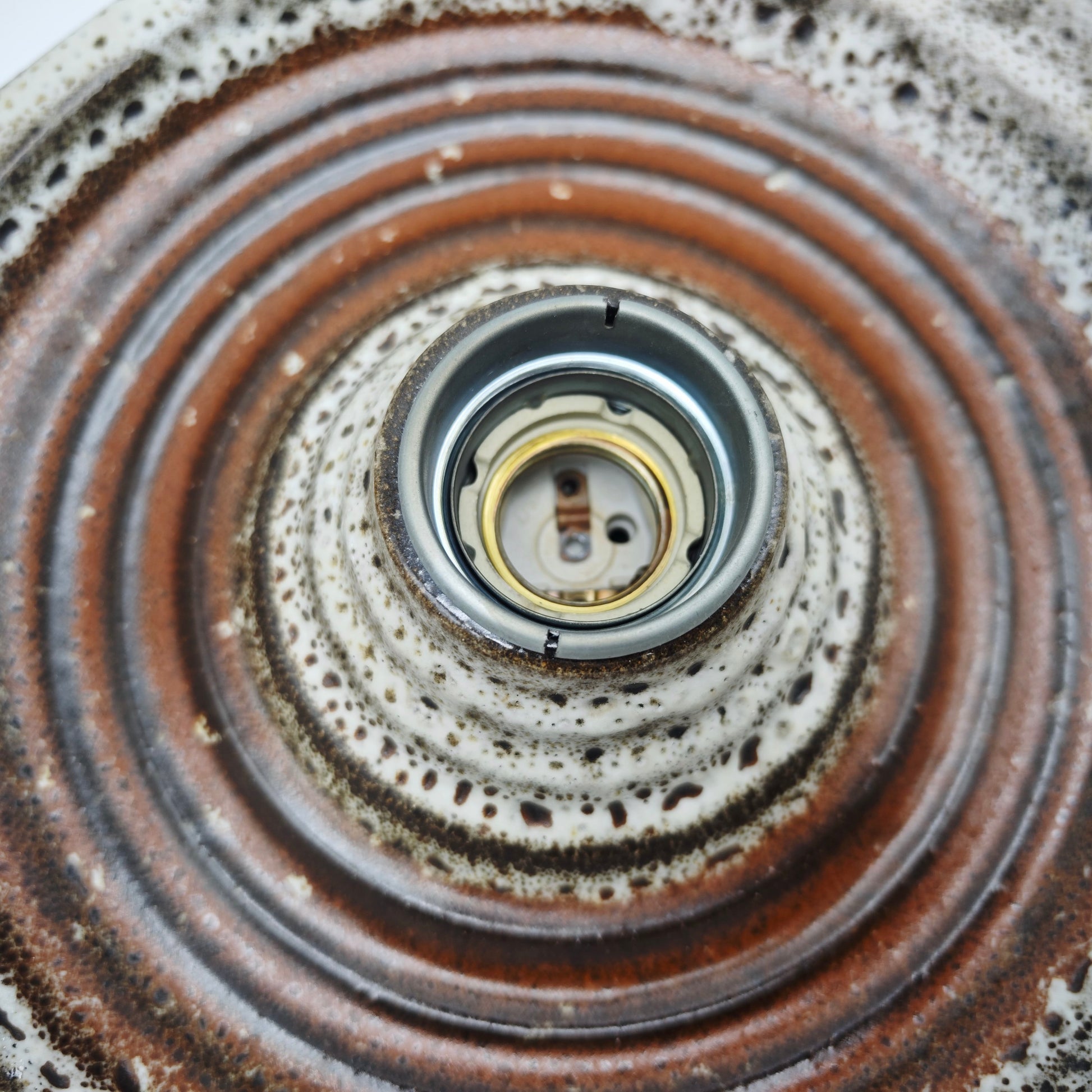 Fat Lava Wand oder Deckenleuchte von Hustadt Leuchten Modell V3171/01 aus Keramik mit Schneeglasur 1960er Jahre