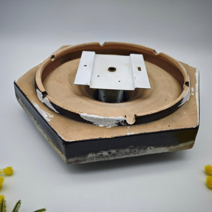 Fat Lava Wand oder Deckenleuchte von Hustadt Leuchten Modell V3171/01 aus Keramik mit Schneeglasur 1960er Jahre