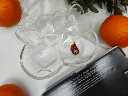 Bol de service en écorce d'orange Walther Glas, bol à fruits satiné, bol à bonbons, corbeille à fruits, assiette à pâtisserie en cristal orange, fruits d'été, Noël