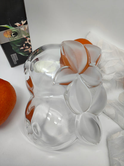 Bol de service en écorce d'orange Walther Glas, bol à fruits satiné, bol à bonbons, corbeille à fruits, assiette à pâtisserie en cristal orange, fruits d'été, Noël
