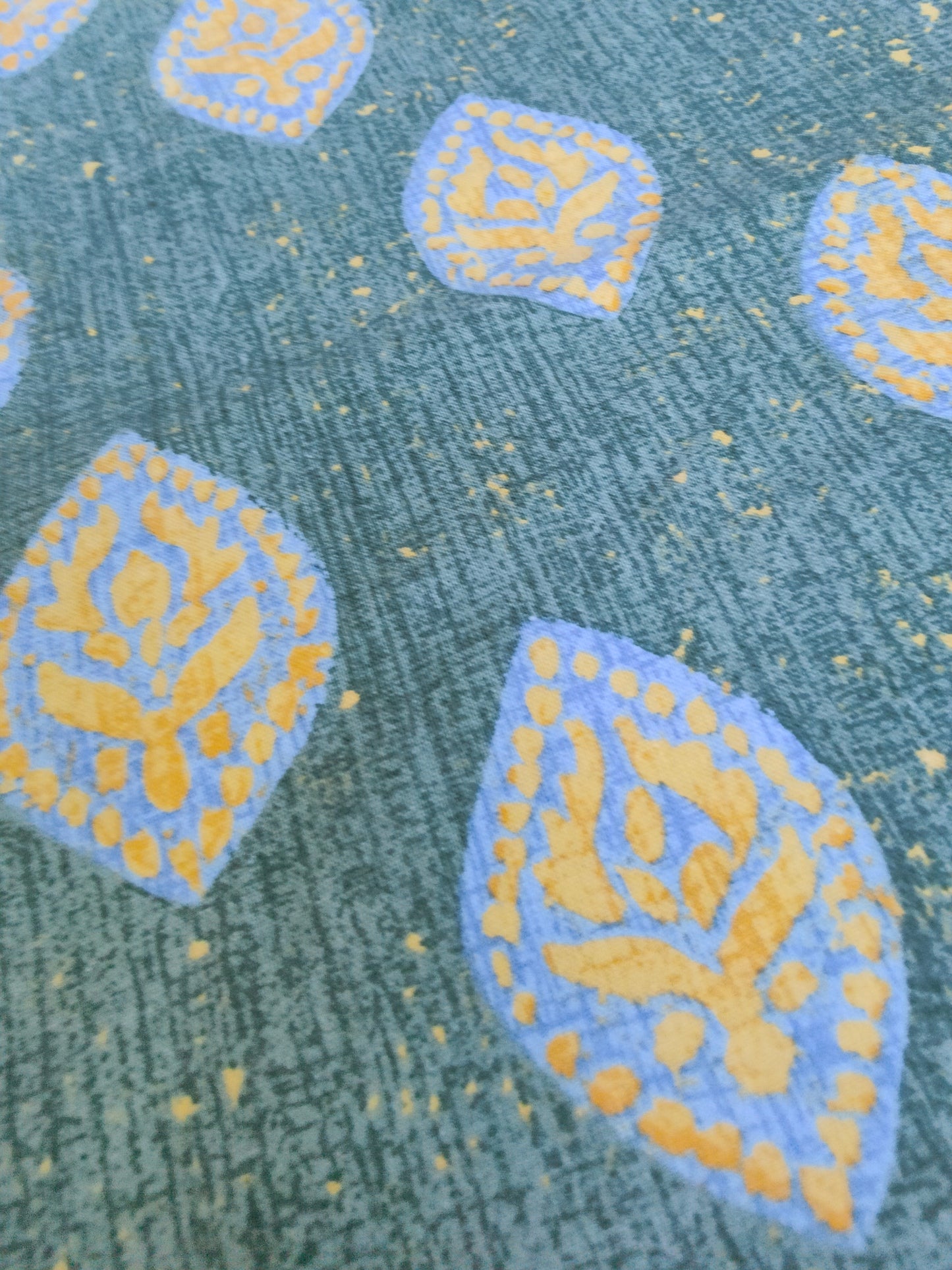Tablecloth leaf pattern square blue yellow table runner vintage cotton paisley ornaments outside summer India France Orient Boho