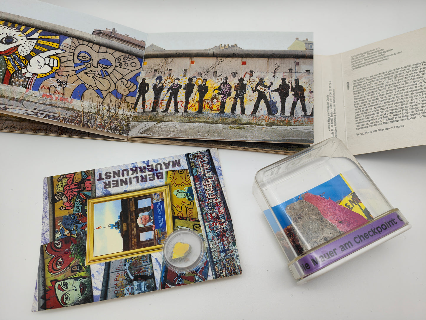 Set Berlin Wall pieces postcards GDR Checkpoint Charlie Ostalgie wall art East Berlin GDR reunification German history fall of the wall Germany souvenir postcards