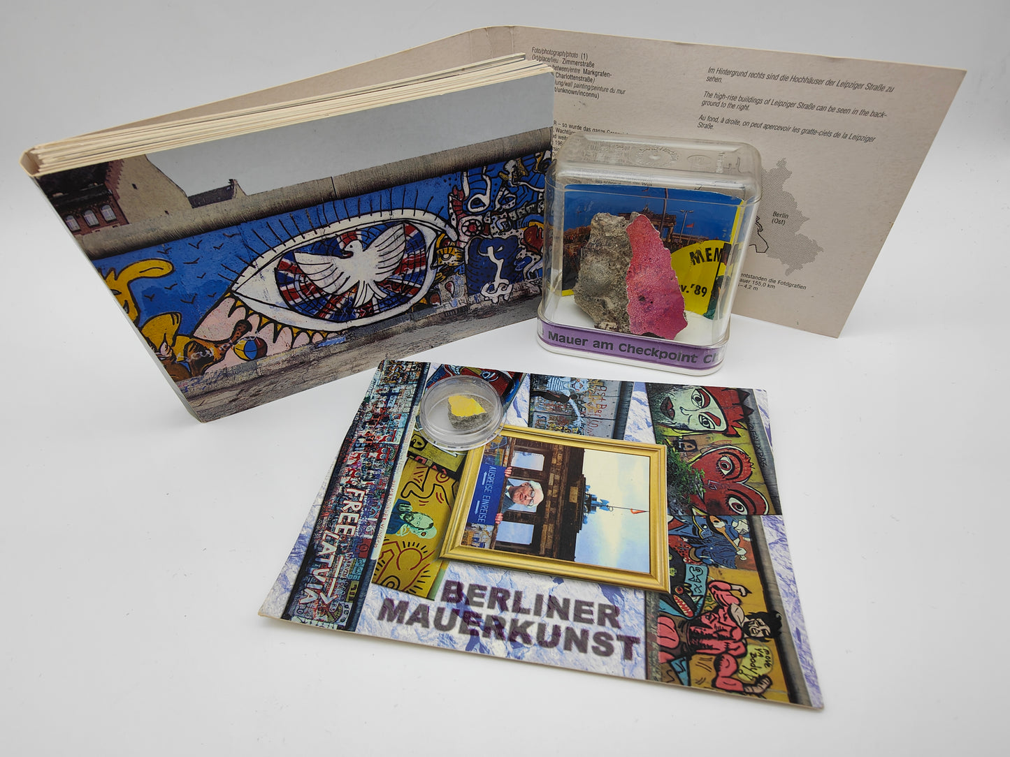 Set Berlin Wall pieces postcards GDR Checkpoint Charlie Ostalgie wall art East Berlin GDR reunification German history fall of the wall Germany souvenir postcards