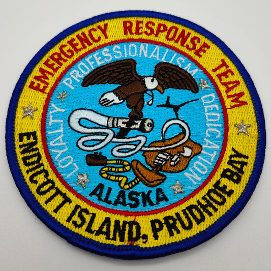 Emergency Response Team Endicott Island Prudhoe Bay Alaska Patch round embroidered