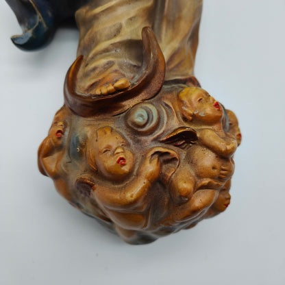 Croissant de Lune Madonna Figurine en Céramique RS Cortendorf Masque Mural Madonna Marie Jésus Icône Marie Figure Chrétienne Sacrée Maison Autel Sculpture Décoration Murale Fait Main
