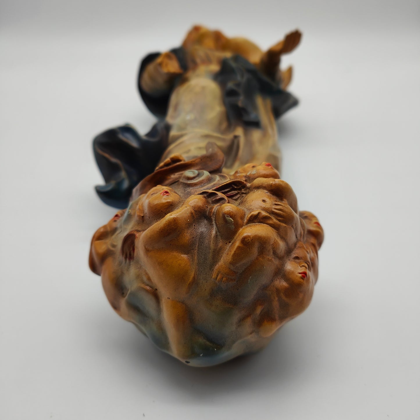 Croissant de Lune Madonna Figurine en Céramique RS Cortendorf Masque Mural Madonna Marie Jésus Icône Marie Figure Chrétienne Sacrée Maison Autel Sculpture Décoration Murale Fait Main
