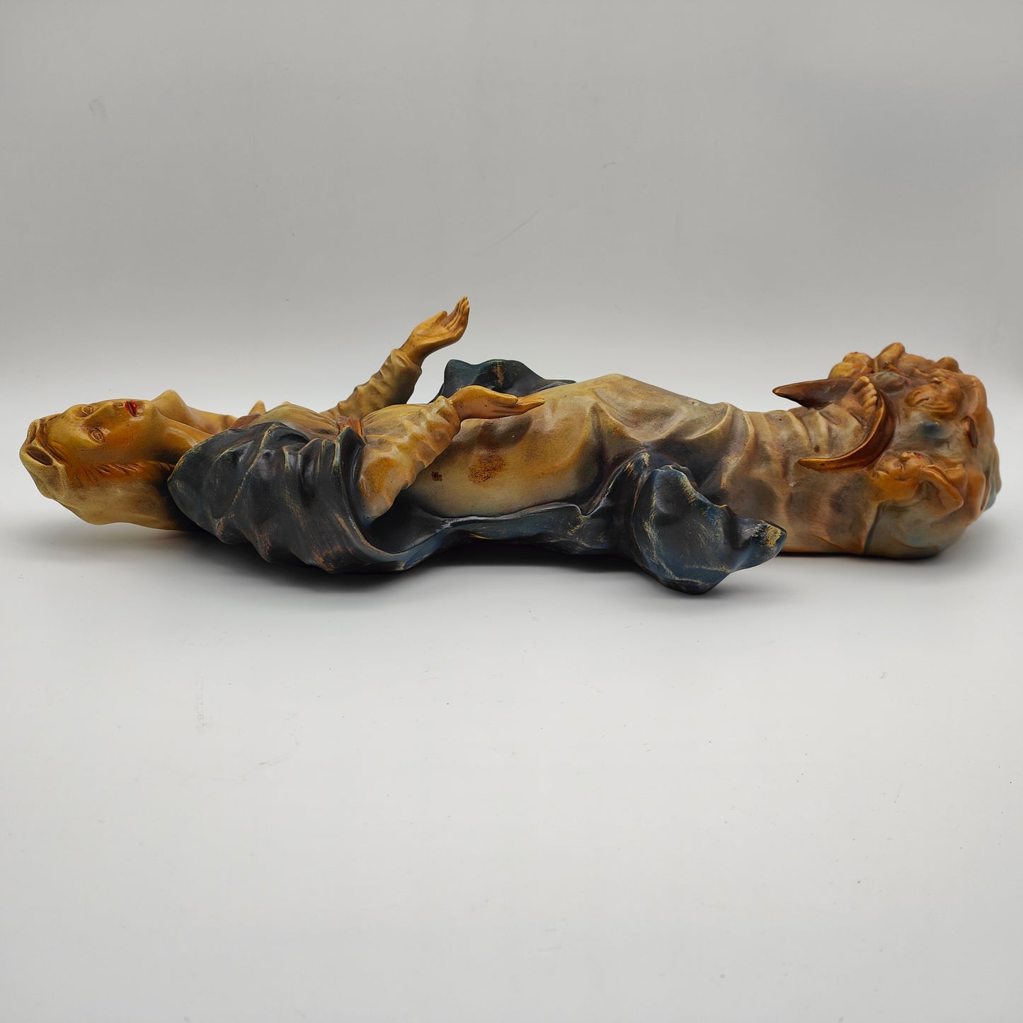 Croissant de Lune Madonna Figurine en Céramique RS Cortendorf Masque Mural Madonna Marie Jésus Icône Marie Figure Chrétienne Sacrée Maison Autel Sculpture Décoration Murale Fait Main