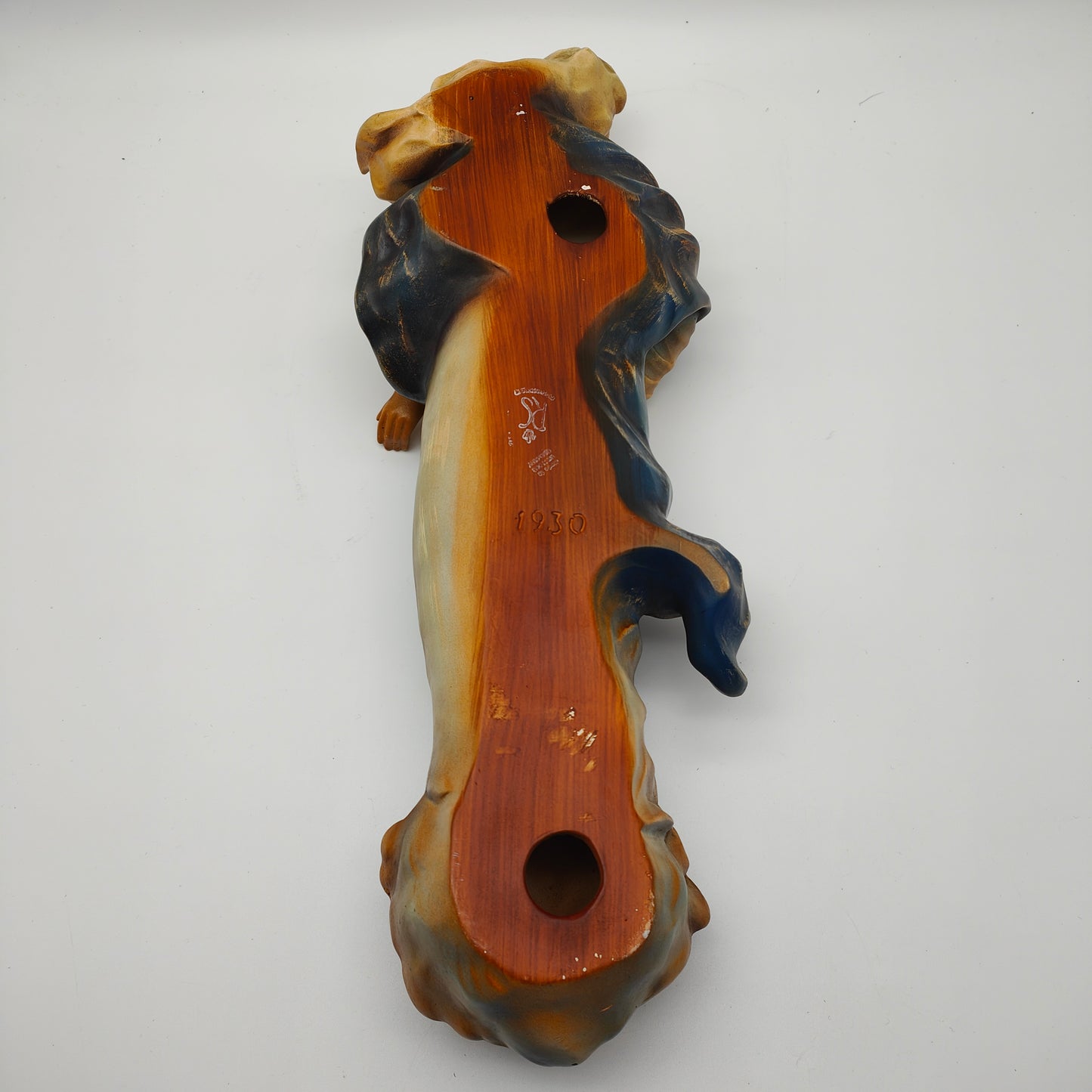 Croissant de Lune Madonna Figurine en Céramique RS Cortendorf Masque Mural Madonna Marie Jésus Icône Marie Figure Chrétienne Sacrée Maison Autel Sculpture Décoration Murale Fait Main